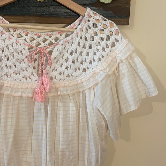 Free People Allora Crochet Striped Top Size XS - Picture 7 of 16